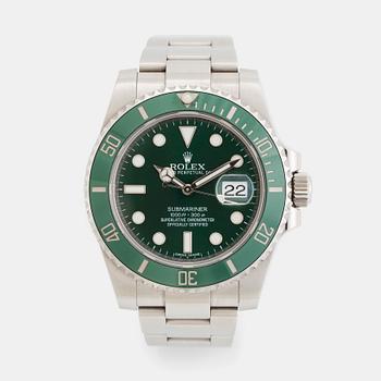 Rolex, Oyster Perpetual Date, Submariner, "Hulk", wristwatch, 40 mm.