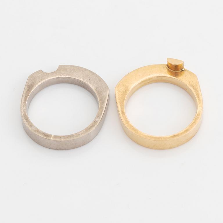 Rolf Karlsson, two part ring, 18K gold and white gold.