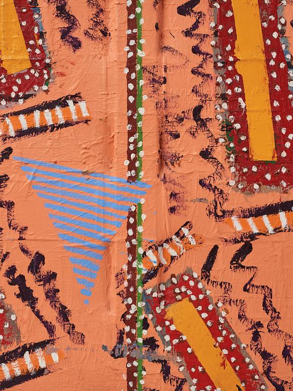 Stephen Buckley, oil on paper on canvas, executed in 1980.