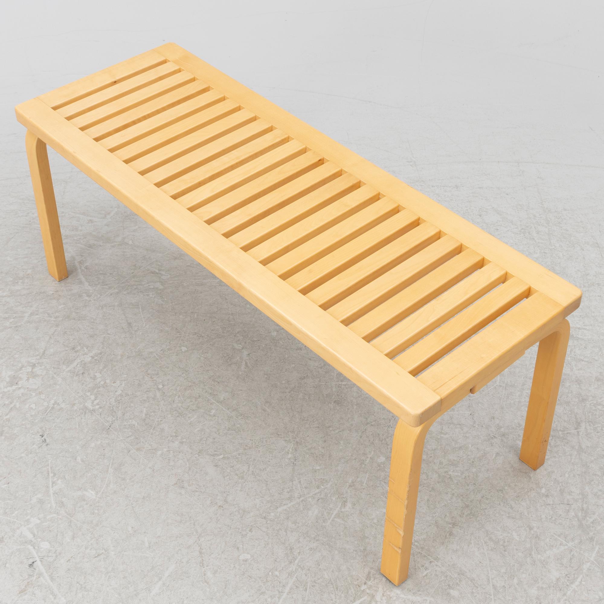 Alvar Aalto, A model 153A bench, Artek 1990s.