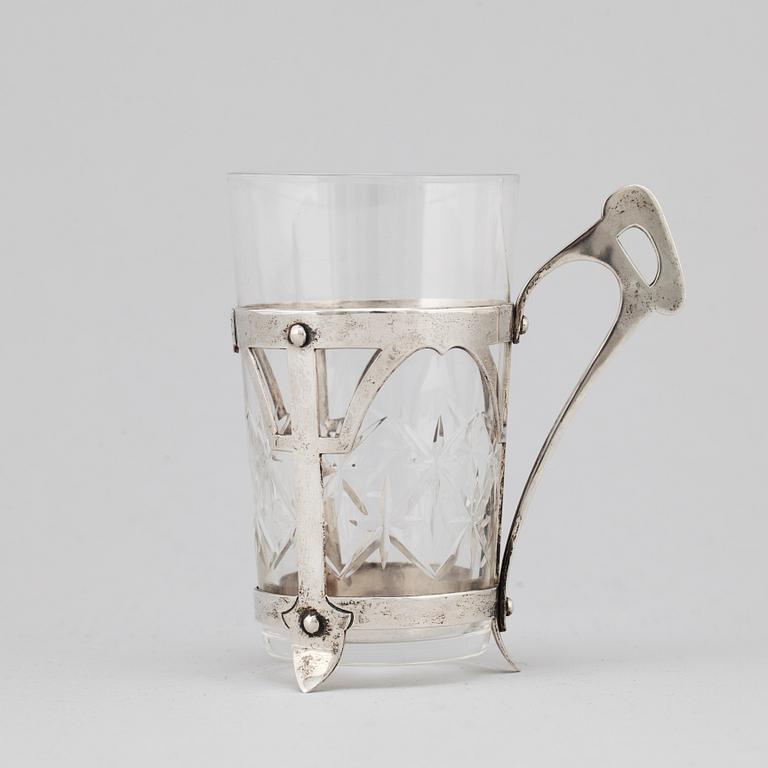 A David Andersen silver tea glass, Oslo Norway early 20th century.