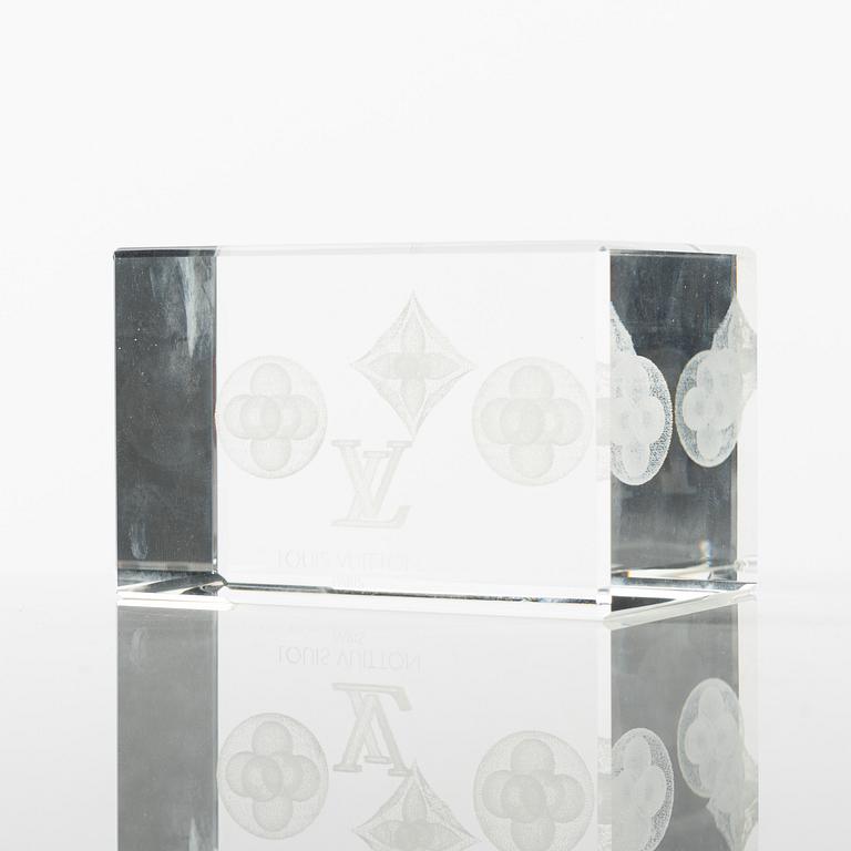 Louis Vuitton, a monogram crystal paper weight.