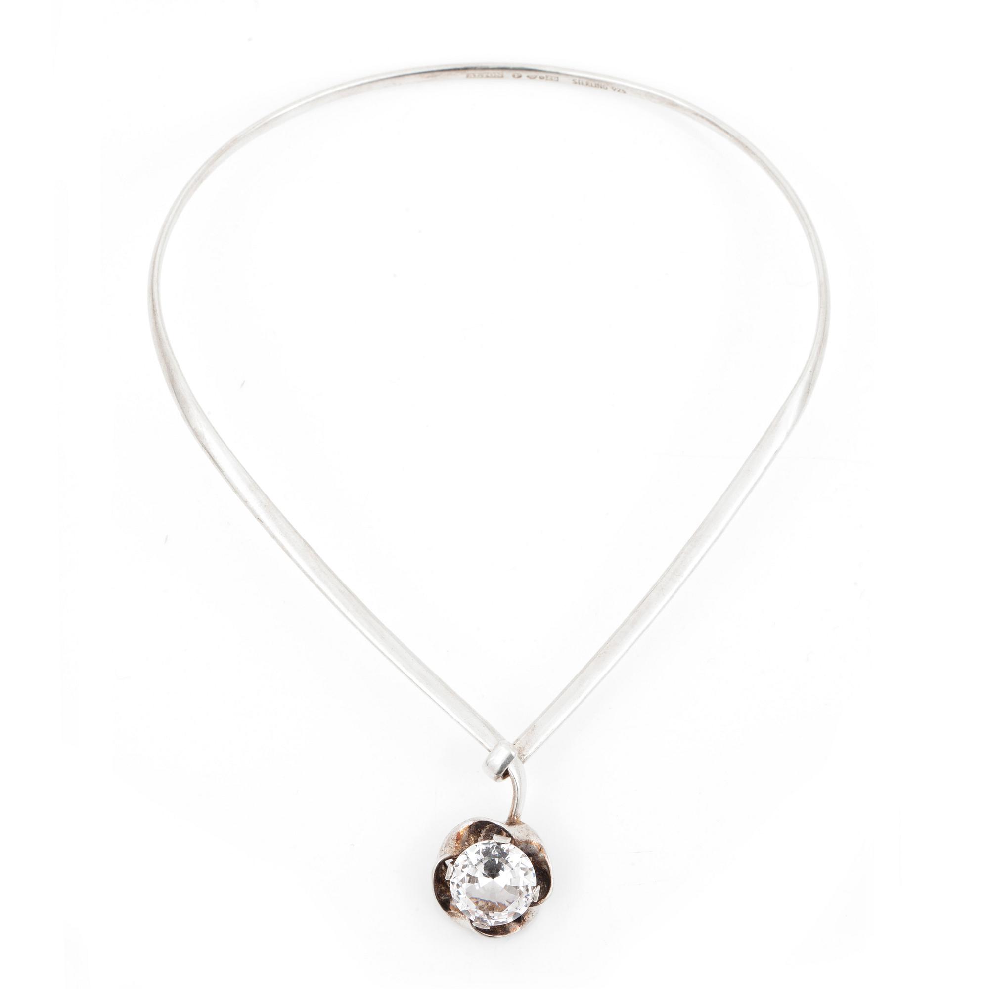 HALSRING, sterlingsilver samt bergskristall, Alton, 1974. Tot vikt ca 40,8 gram.