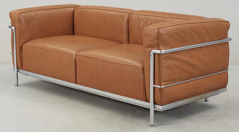 SOFFA, Le Corbusier, "LC-3", märkt Cassina, 1900/2000-tal.