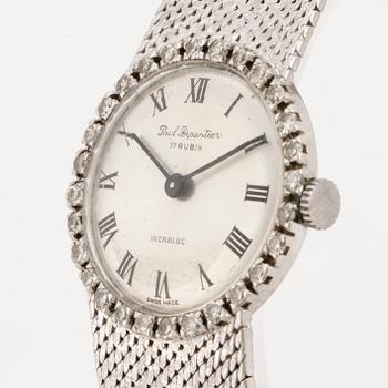 LADIES' WRIST WATCH, 18K white gold with small diamonds 8/8.