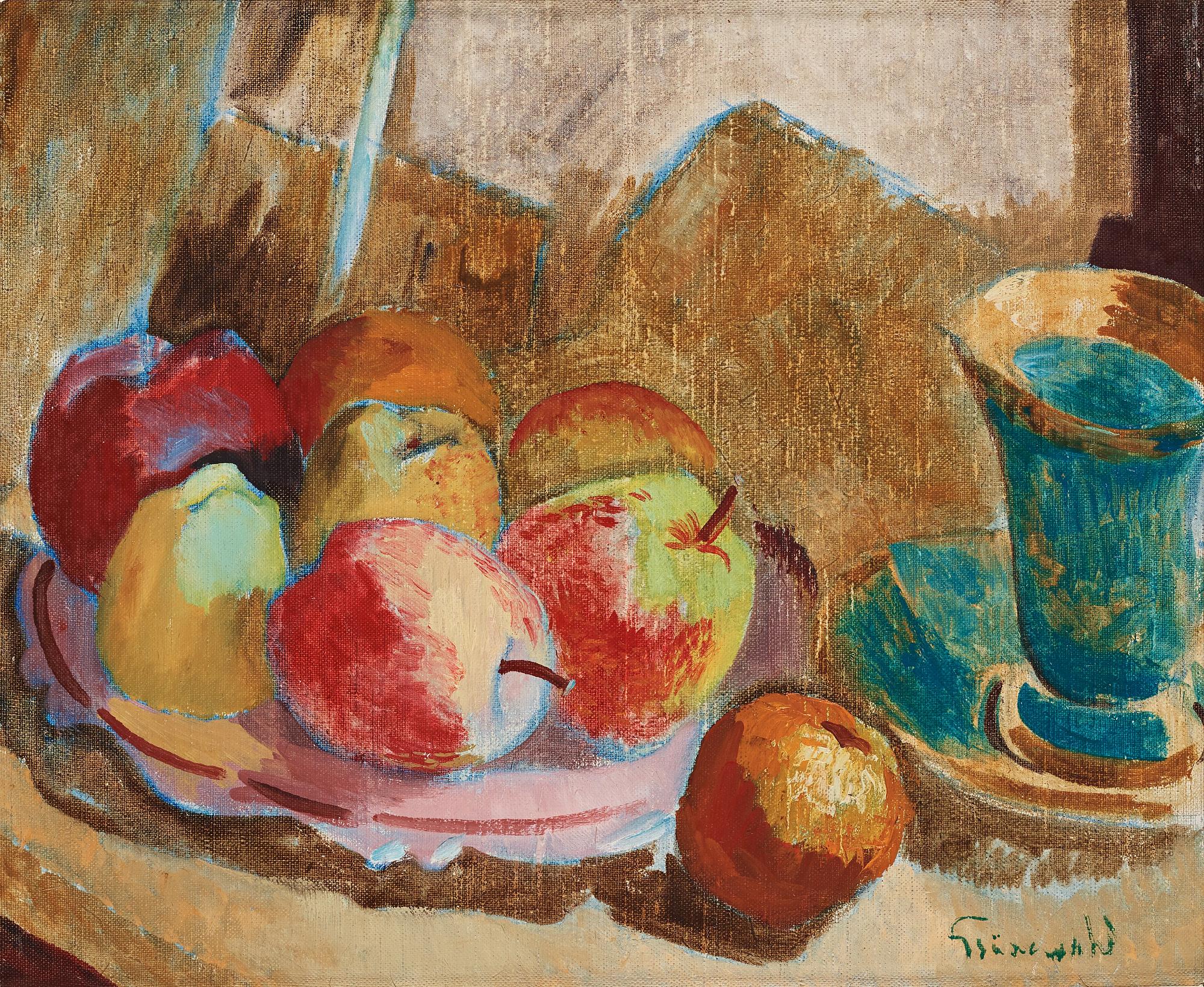 Isaac Grünewald, Still life with apples.