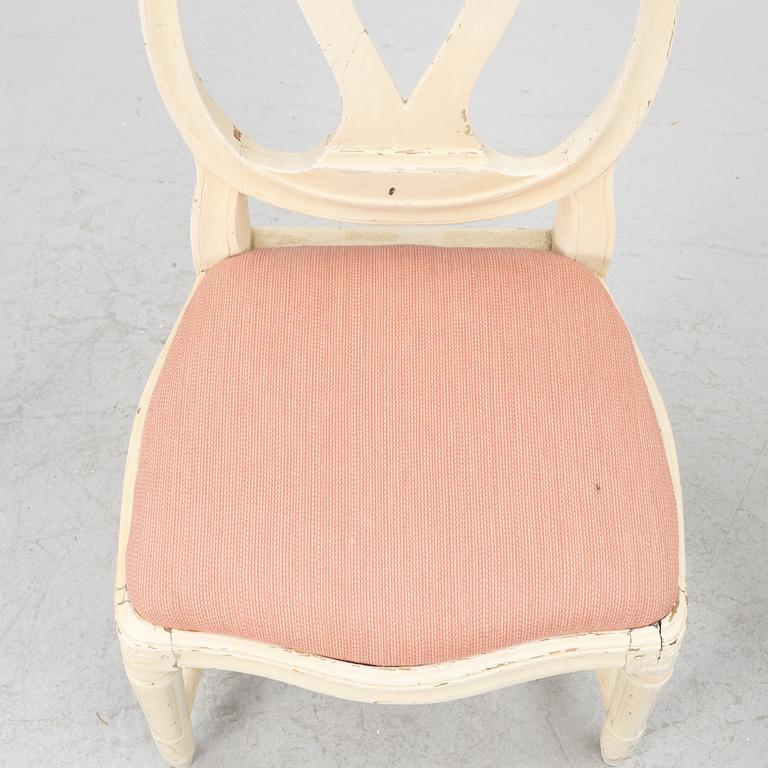 Three Gustavian chairs, late 18th Century.