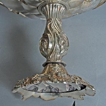 UPPSATSSKÅL, silver. Christian Hammer, Stockholm 1856. Nyrokoko.