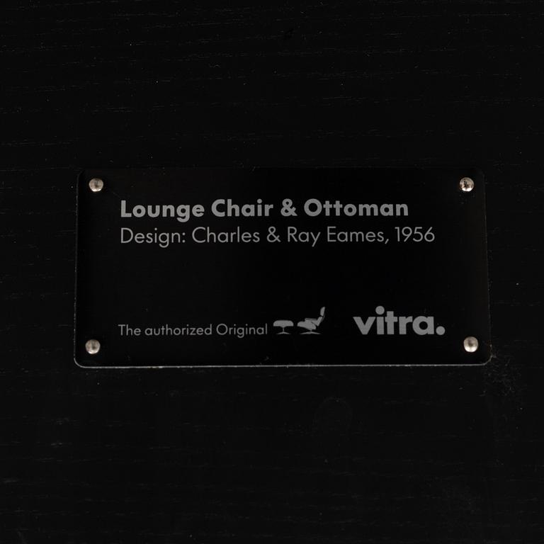 Charles & Ray Eames, an "Eames Lounge Chair" with ottoman, Vitra, 21st century.