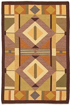 227. Kerstin Persson, A CARPET, flat weave, ca 277 x 184 cm, a woven signature KP, an embroidered signature AÖ.