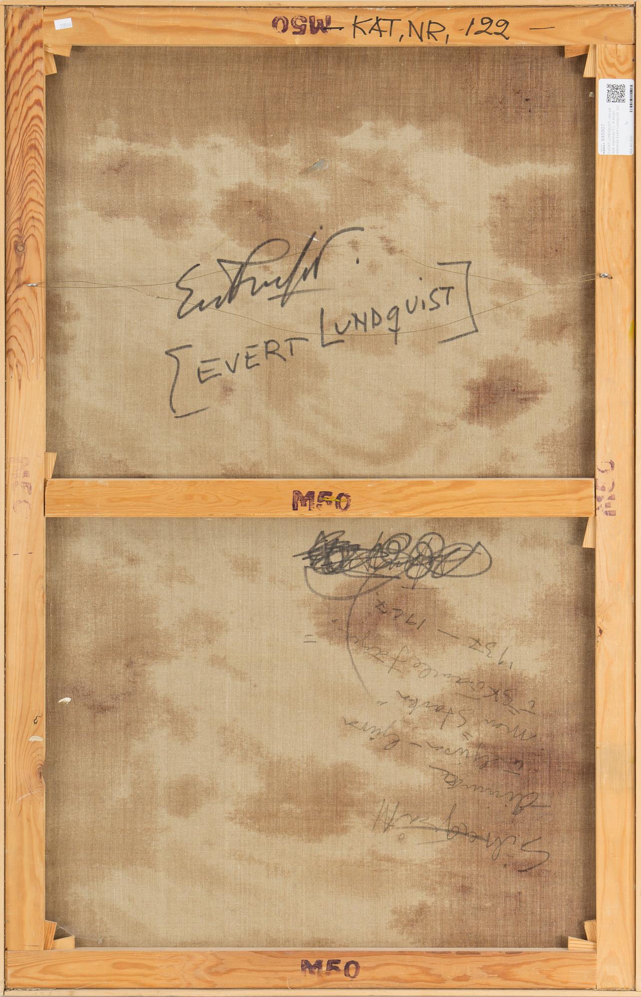 EVERT LUNDQUIST, olja på duk, signerad E.L. A tergo signerad Evert Lundquist.