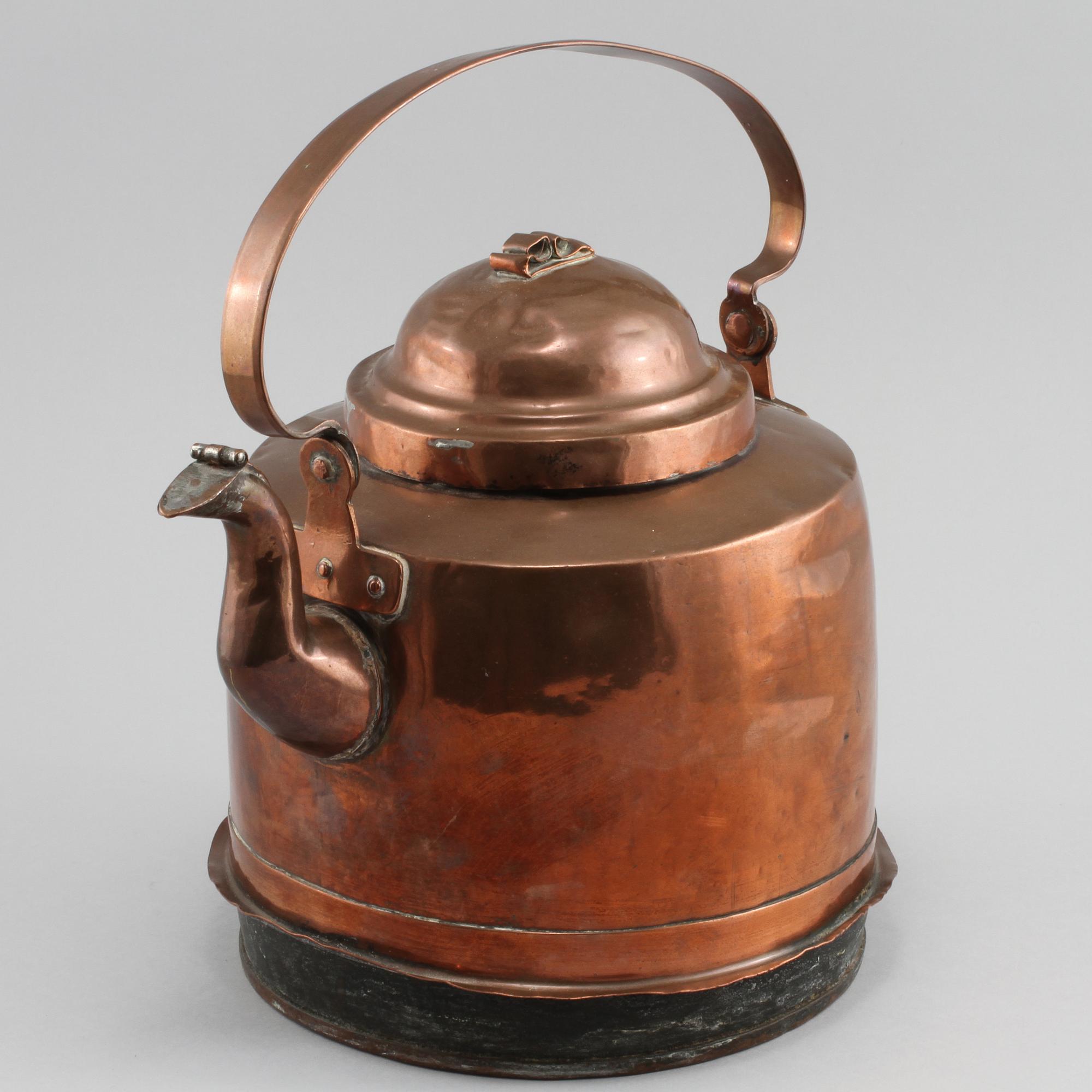 KAFFEPANNA, koppar, stämplad AES, 1800-tal.
