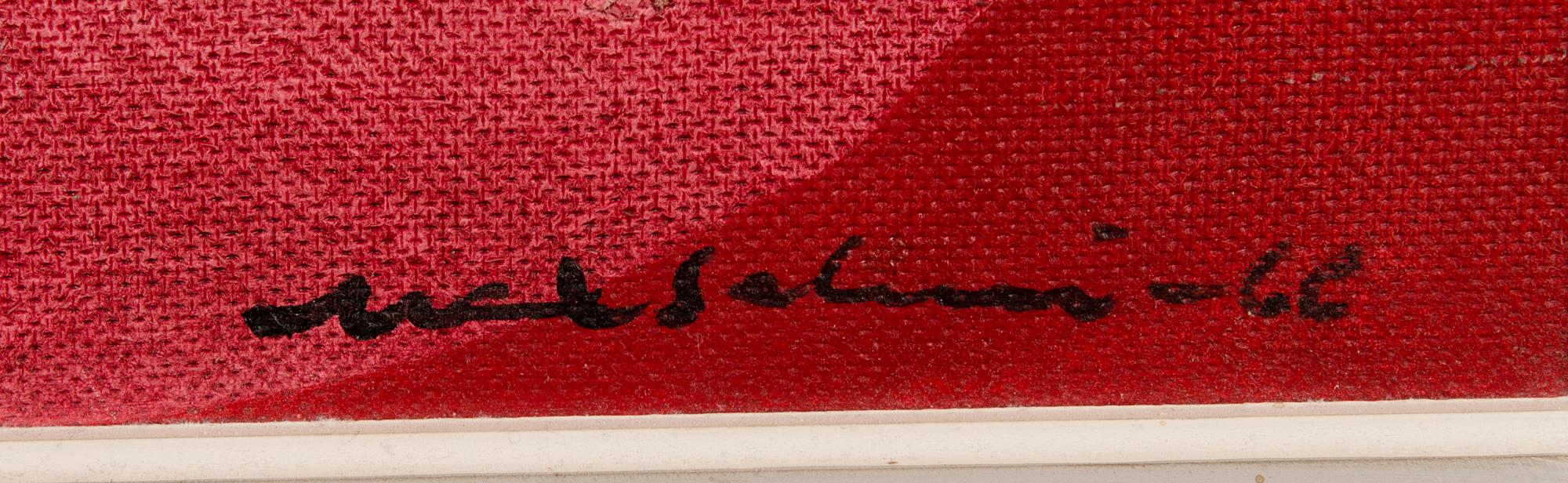 MAX SALMI, öljy levylle, signeerattu ja päivätty -66.