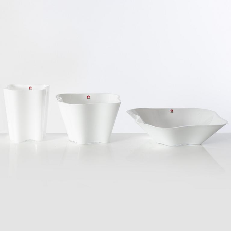Alvar Aalto, "Aalto-blomman", 3 delar, Iittala, Finland.