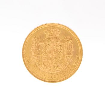 Gold coin 20kr Frederik VIII, Denmark 1912.