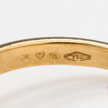 Ring, 18K guld, alexandrit och diamanter ca 0.22 ct tot.