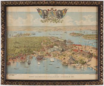 A litograph i colors from the 1897 Stockholm Art and industry fair - World Exhibition.