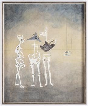 Thea Ekström, mixed media on panel, signed and dated 1957.