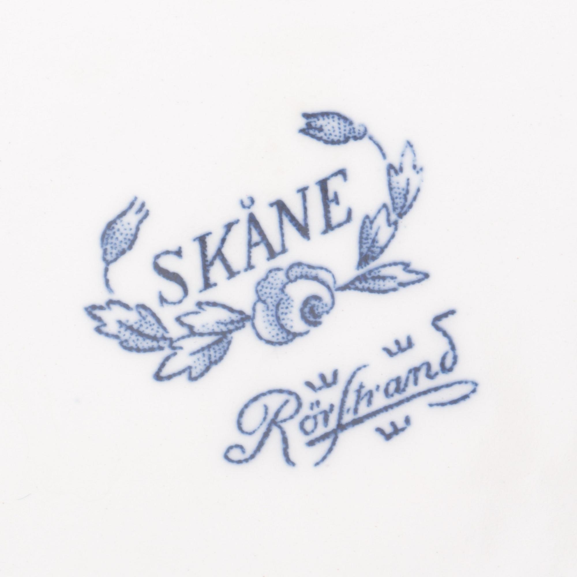 SERVISDELAR, 36 delar. Flintgods, Rörstrand "Skånska slott". 1900-tal.