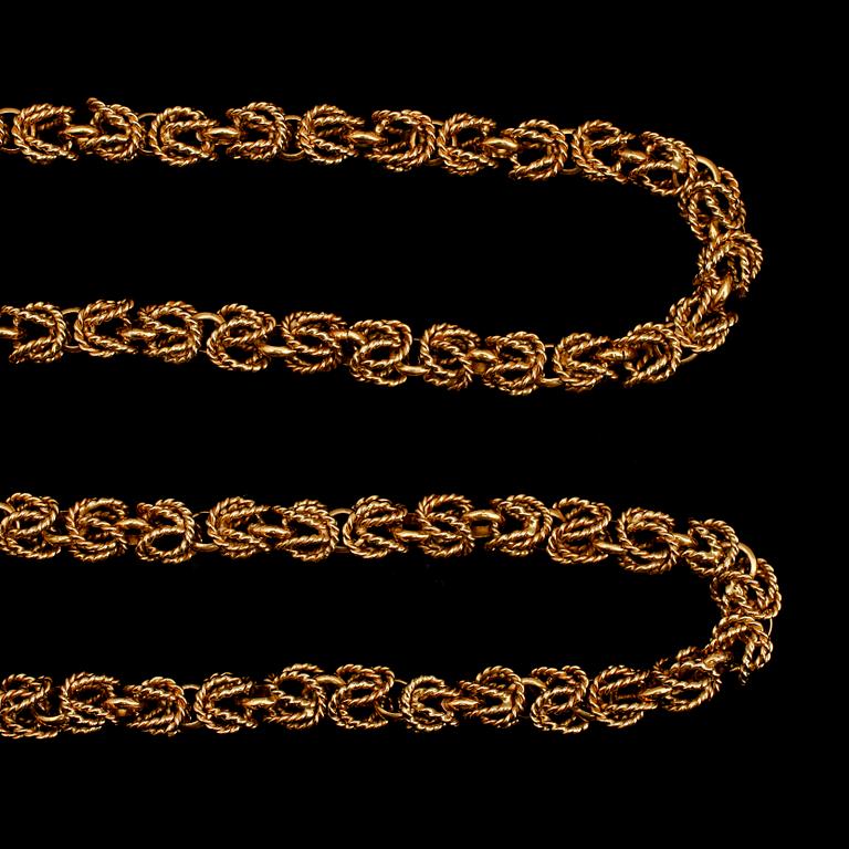 COLLIER, 18 k guld. Vikt ca 114 g.