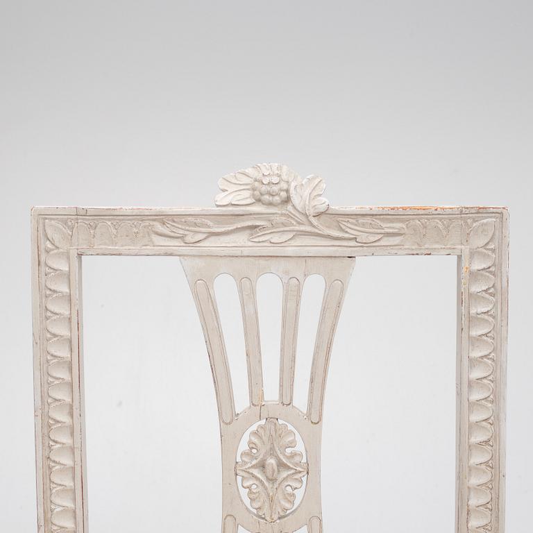 Stolar, ett par, sengustavianska, Lindome, omkring 1800.