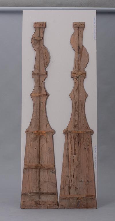 A pair of 19th cent set of wood coulisse.