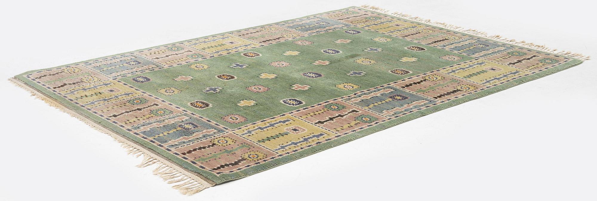 Märta Måås-Fjetterström, a carpet, 'Älgö', knotted pile, c. 248 x 178 cm, signed AB MMF.