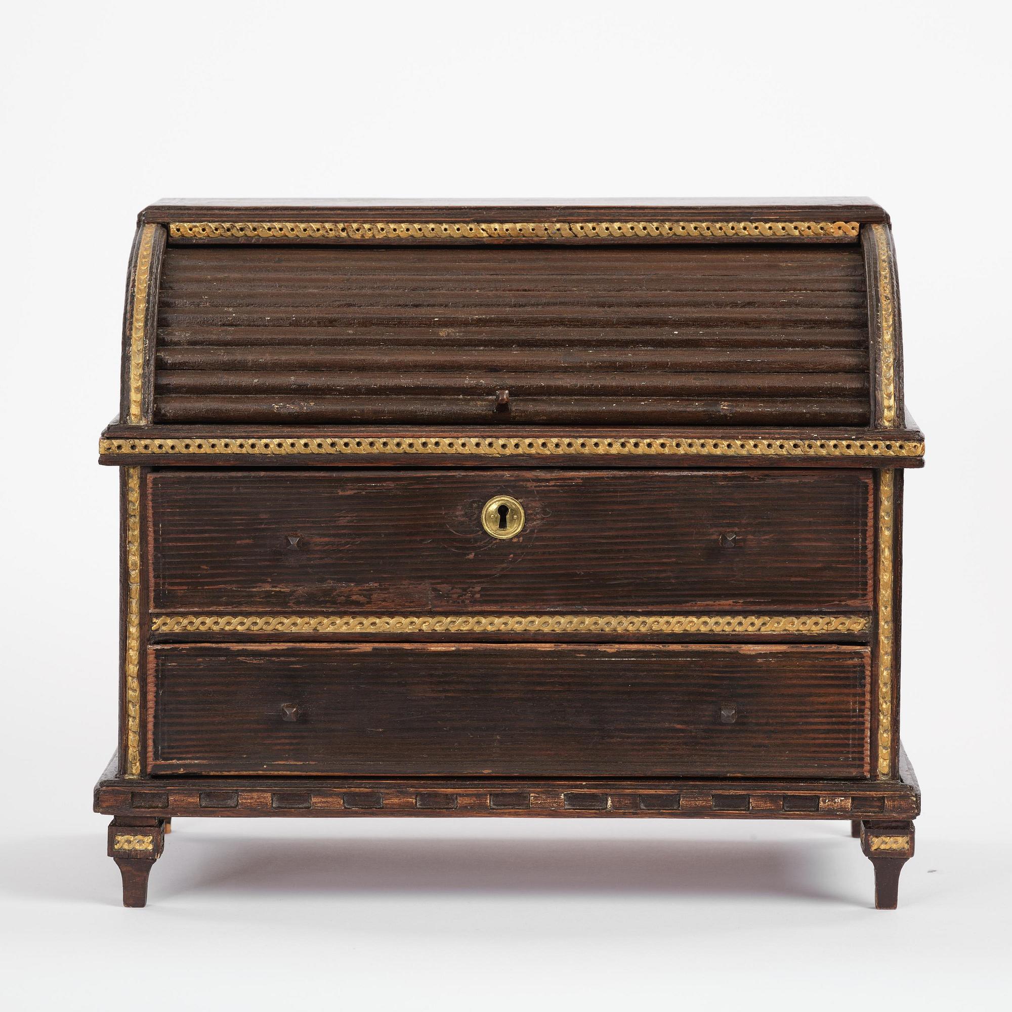 A Gustavian painted miniature escritoire.