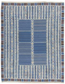 BARBRO NILSSON, a carpet, flat weave, 251 x 196,5 cm, "Salerno blå", signed AB MMF BN.