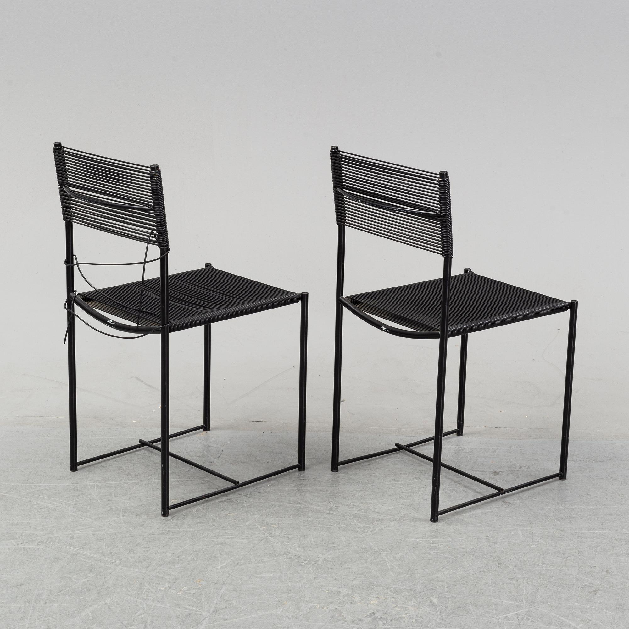 Giandomenico Belotti, six 'Spaghetti' chairs, Alias, Italy.