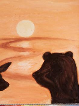 Ernst Billgren, Bear and reer at Sunset.