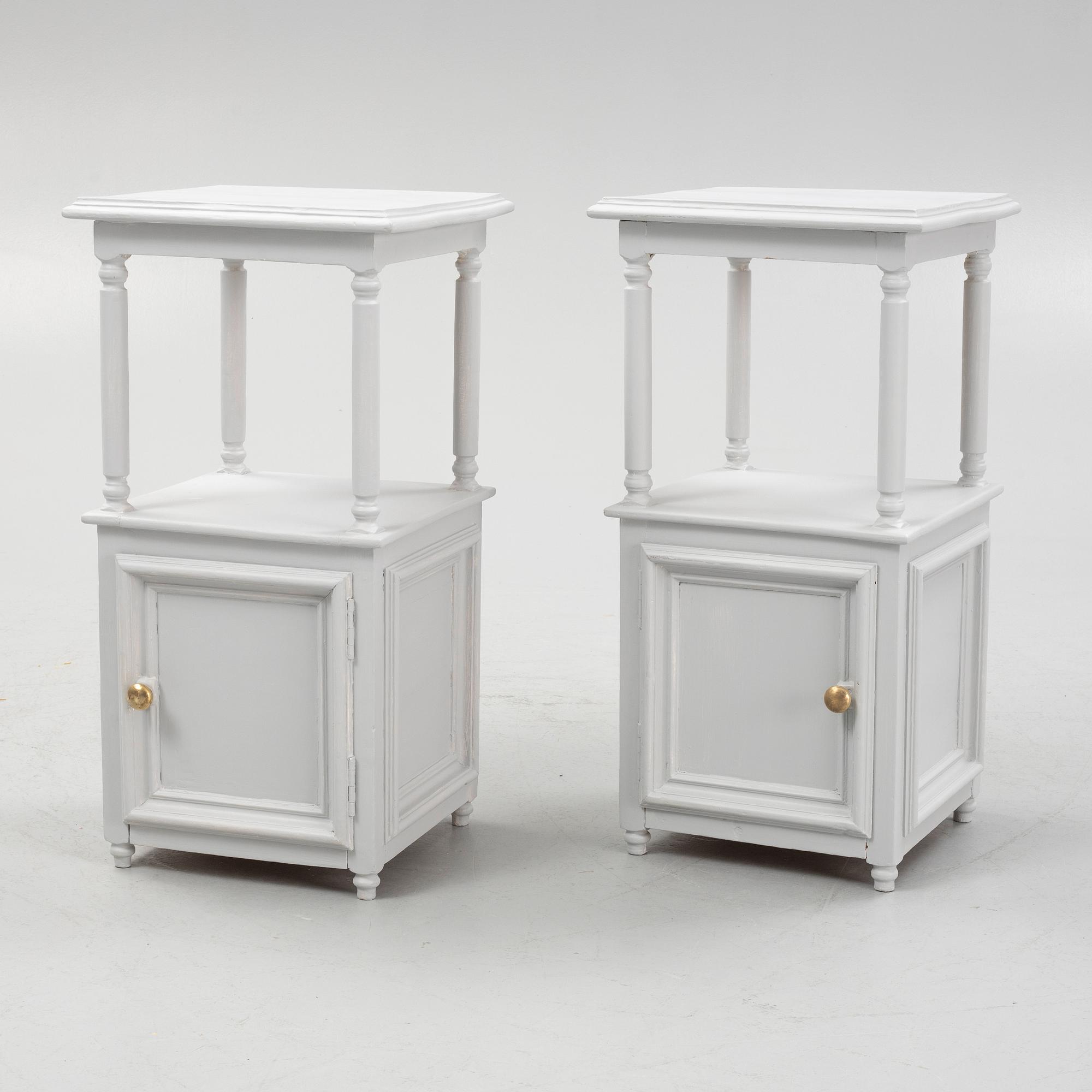 A pair of bedside tables, early 20th century.