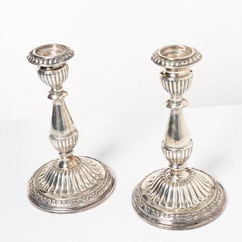 Ljusstakar, ett par, sterlingsilver, Camusso, Peru, 1900-tal.