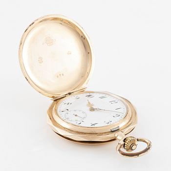 Pocket watch, 14K gold, hunter 53.5 mm.