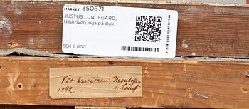 JUSTUS LUNDEGÅRD, olja på duk, ej sign.