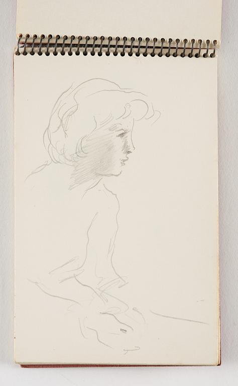 Lotte Laserstein, 10 små skissblock med teckningar.