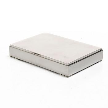 A 20th century sterling silver cigar-box.