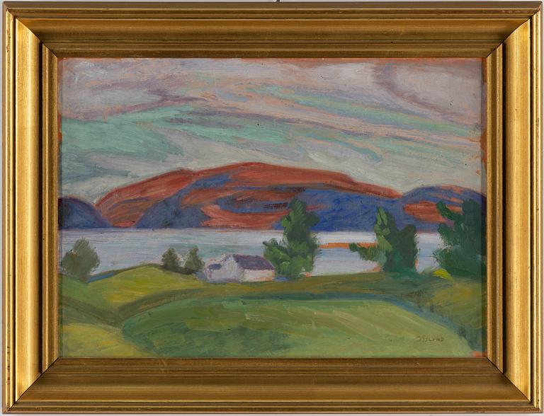 HELMER OSSLUND, oil on paper-panel, signed.