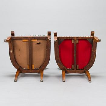 Pair of Biedermeier armchairs from 1820-1850.
