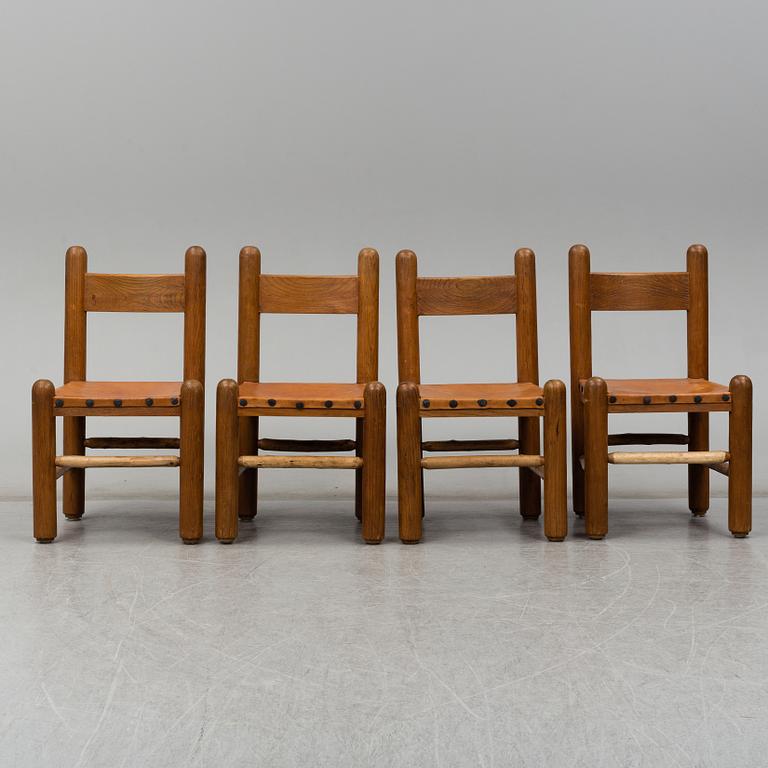 A set of four pine chairs, second half of the 20th century.