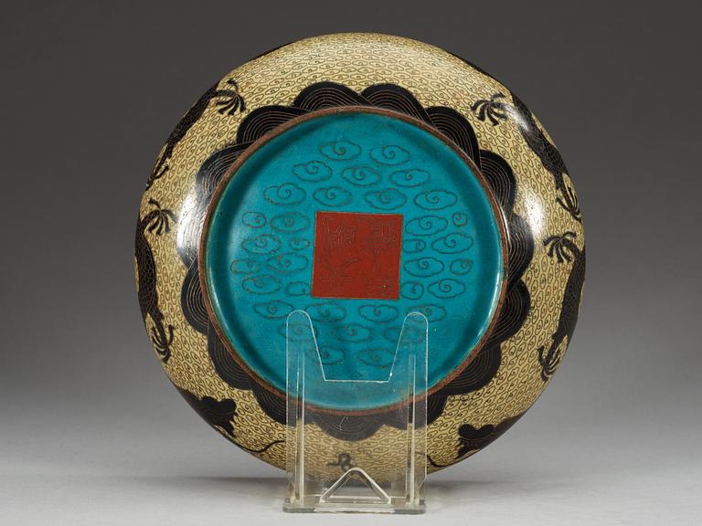 RÖKELSEKAR, cloisonné. Qing dynastin, 1800-tal.