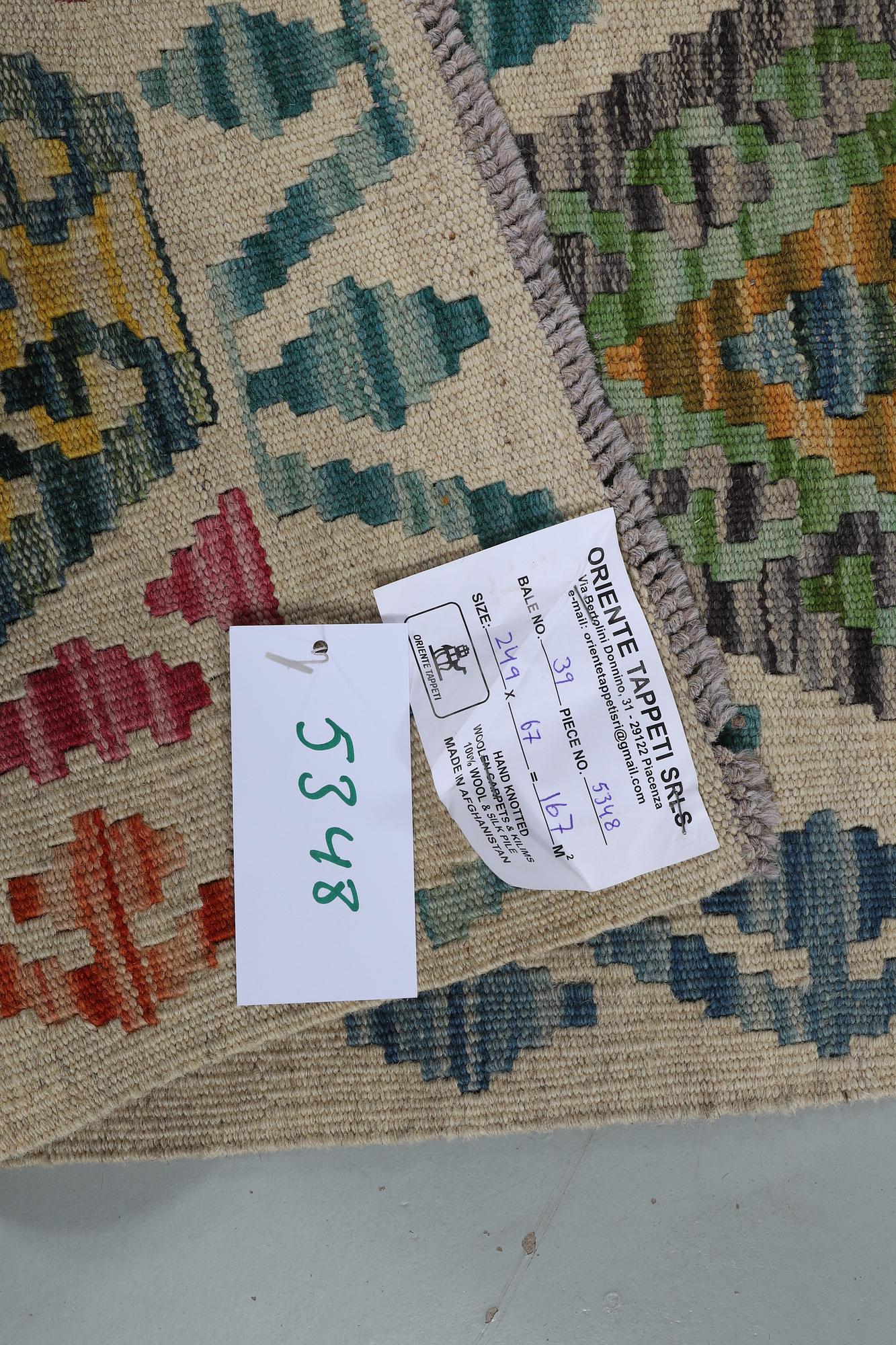 A runner, kilim, ca 249 x 67 cm.
