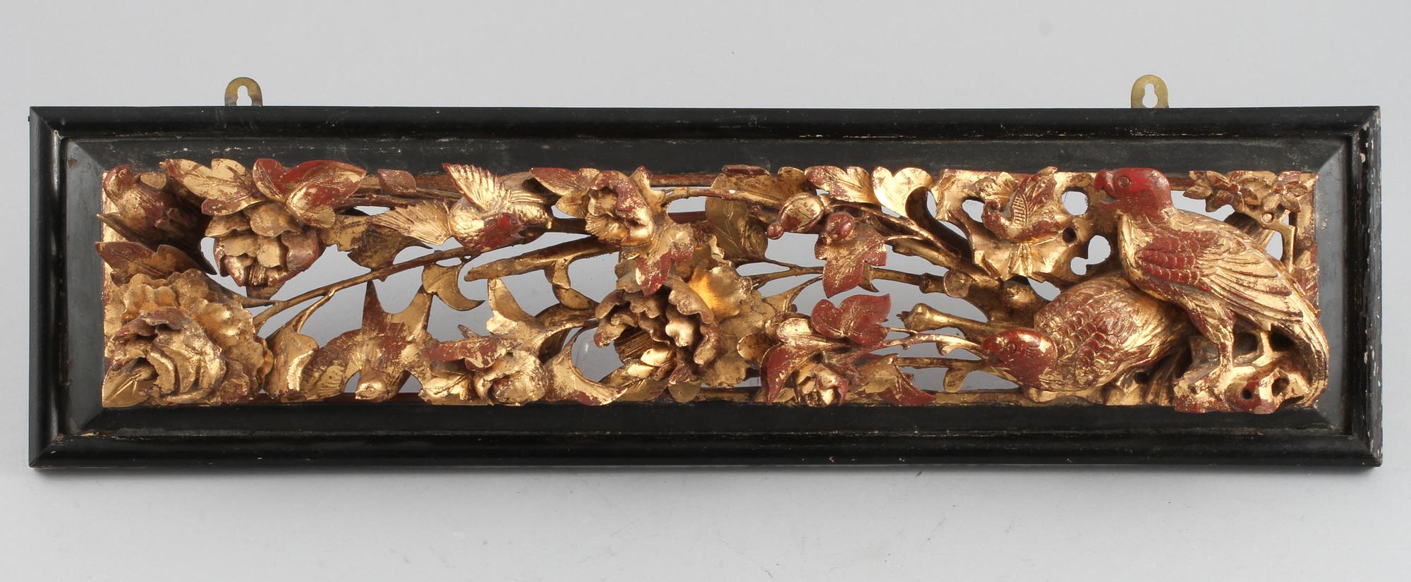 PANEL, trä, Kina, 1800/1900-tal.