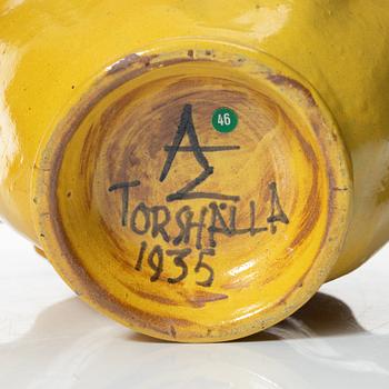 Allan Ebeling, skål med lock, och skålar, 2 st, glaserad keramik, Torshälla 1930-tal.