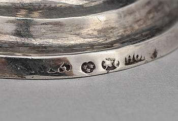 SALTKAR, ett par, silver, empire, Hans Olof Hellbom, Stockholm 1825. Totalvikt ca 120 gram.