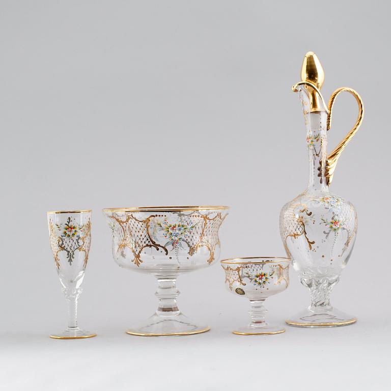 GLASSERVIS, 18 delar, Murano, Italien, 1900-talets mitt.