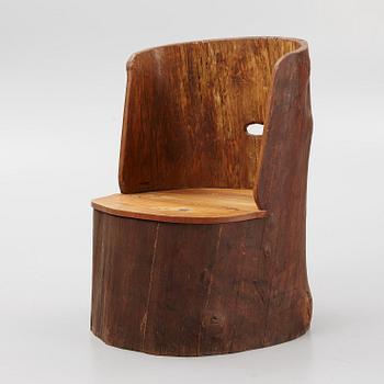 A pine chair, early 20th Century.