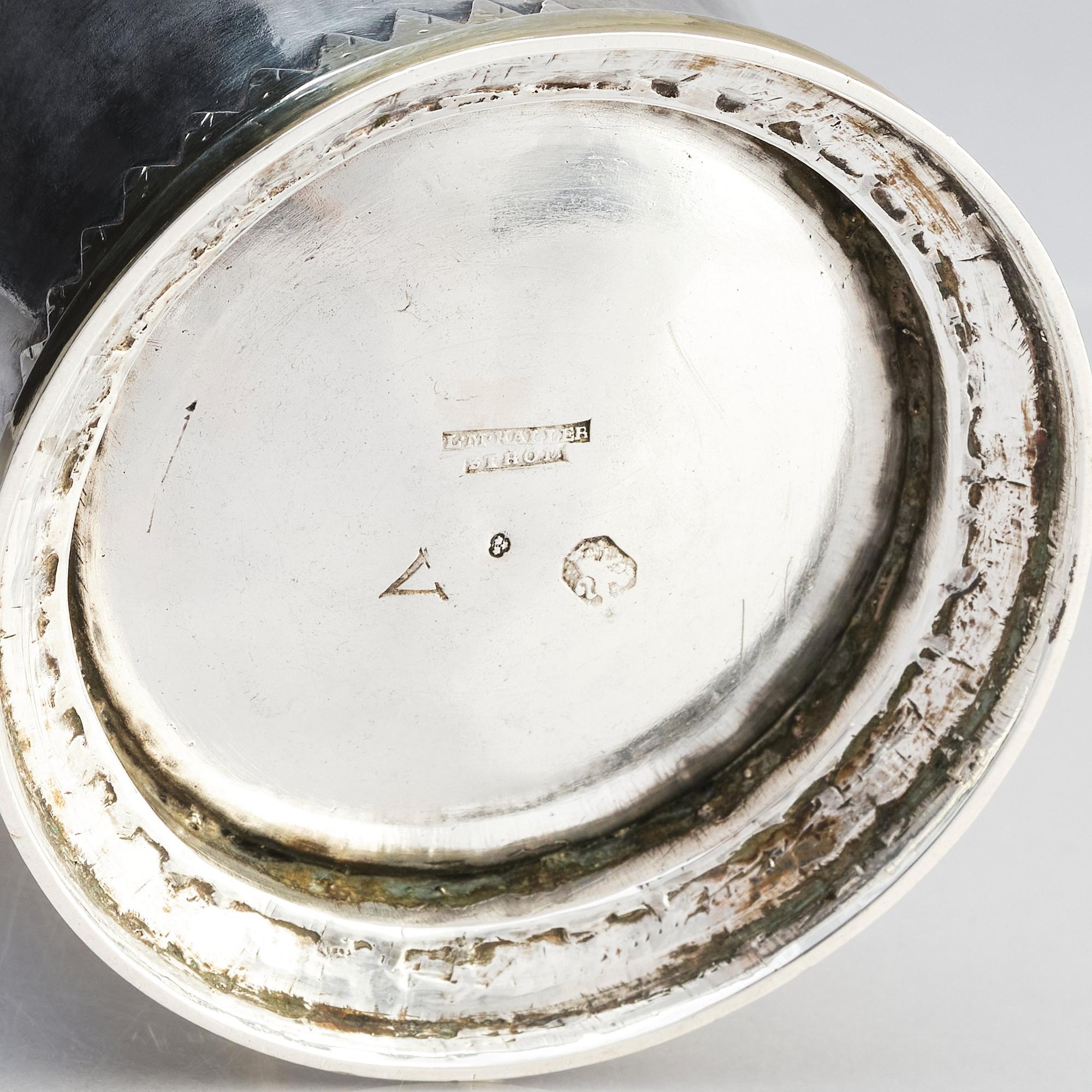 Lars Magnus Kallerström, bägare, delvis förgyllt silver, Kalmar 1779.