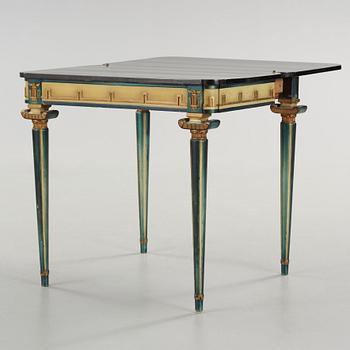 A Swedish Grace lacquered gaming table, 1920-30's.