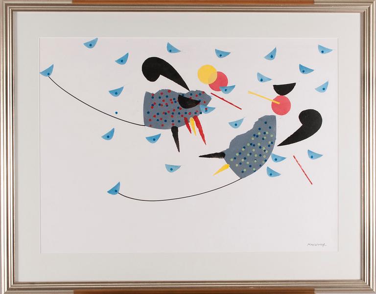 MATTI KULMALA, gouache, signerad.